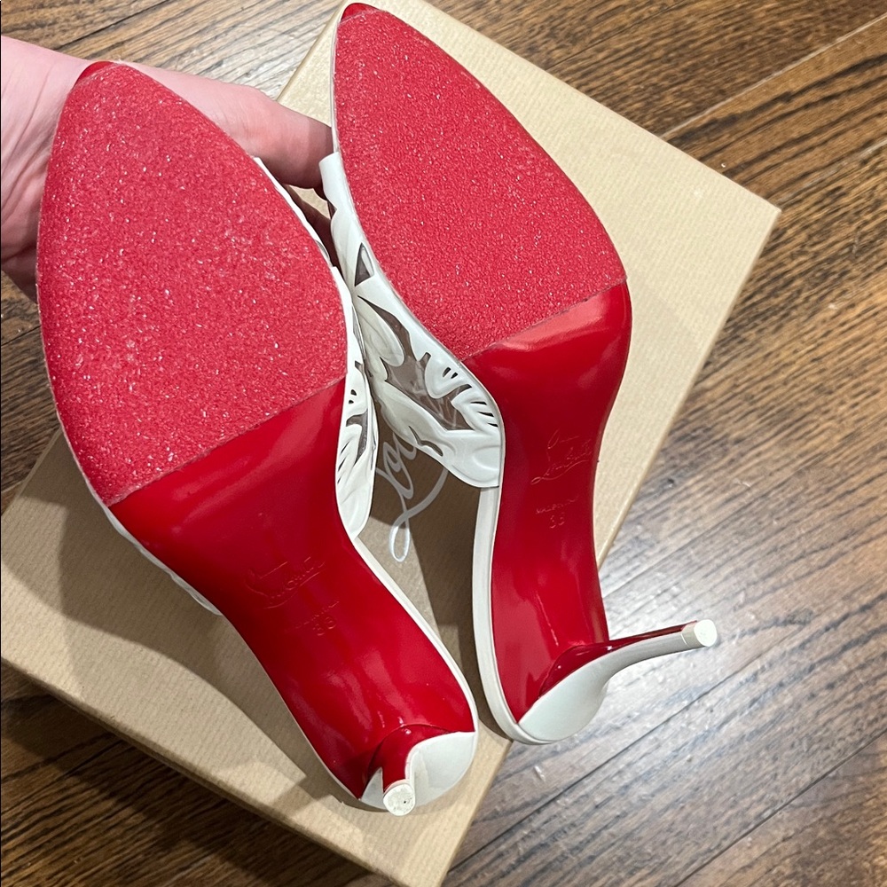 Authentic NIB Christian Louboutin Apostropha Petunia 80 Mules - Picture 5 of 9